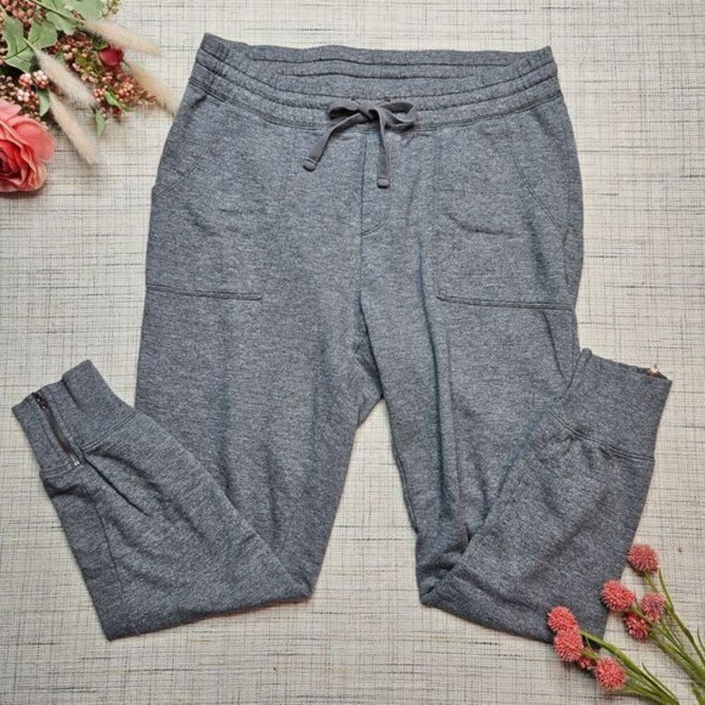 Aerie Gray Cotton Blend Jogger Sweatpants Zip Ankle‎ Athleisure Lounge M